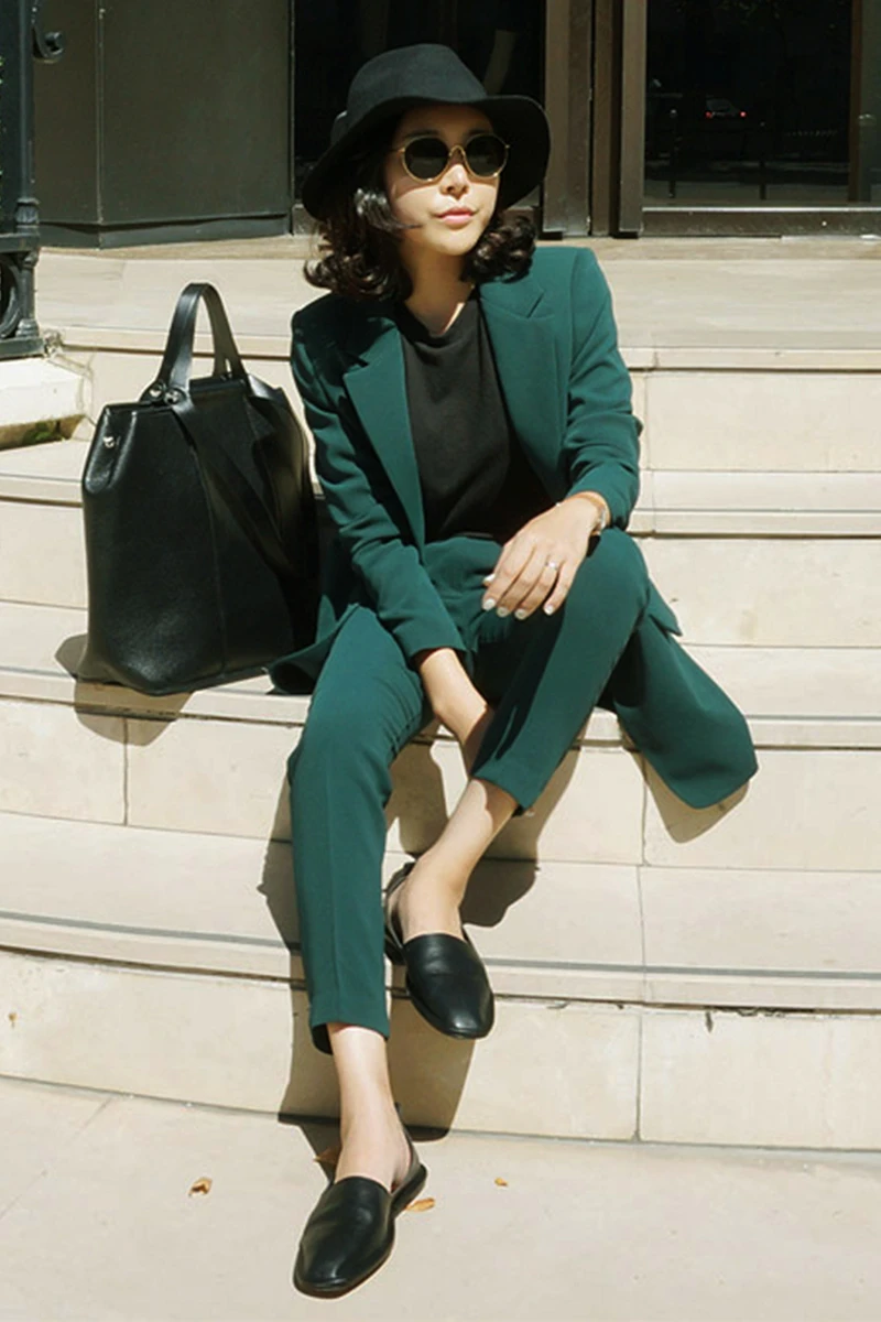 Женский костюм из двух предметов однотонный Блейзер и брюки|pant suits|women pant suitsblazer suit