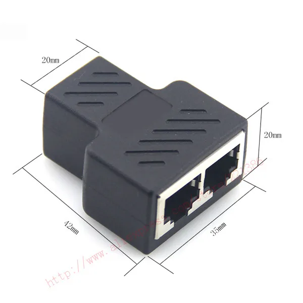 Оптовая цена черный 1 шт./лот медный сердечник RJ45 Ethernet кабель порт LAN от до 2 гнезда