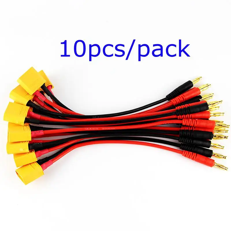 10 _ XT90 Женский штекер до 4 0 мм банановый разъем с 14 AWG силиконовый зарядный кабель