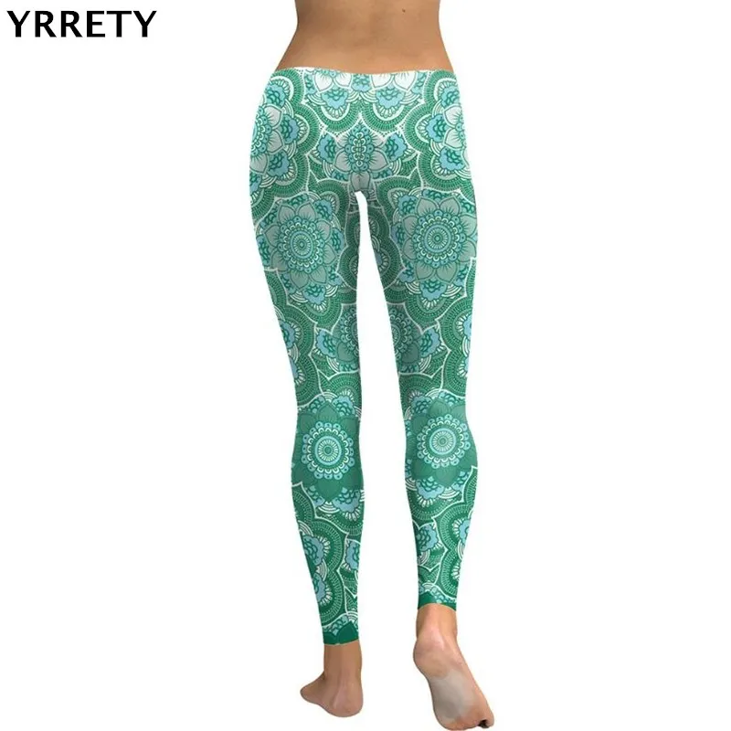 Yrrety Для женщин S Фитнес Леггинсы для женщин Для женщин модные леггинсы из хлопка с принтом Легинсы женские Legins Повседневные штаны для мужчин середины талии брюк