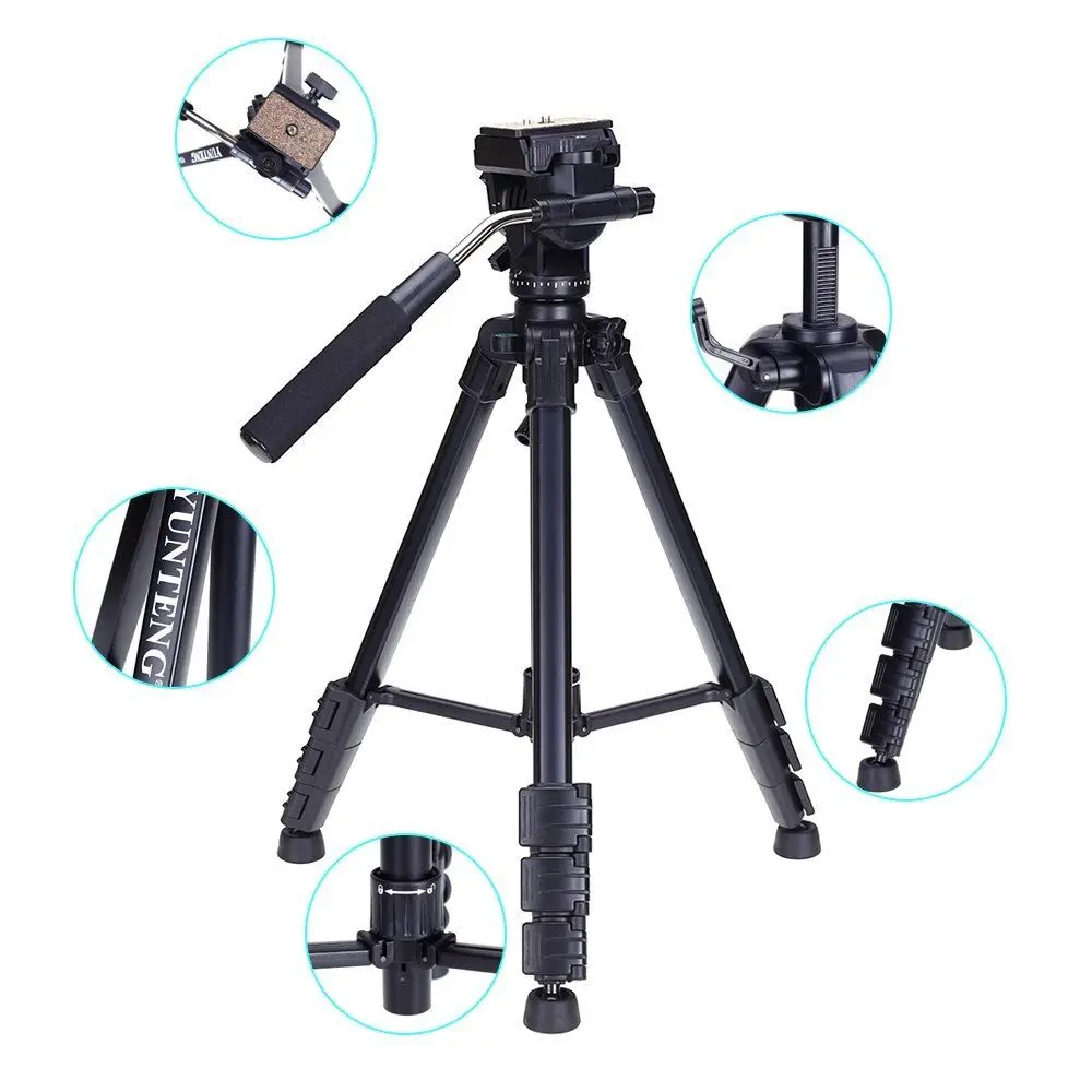 Фото YUNTENG VCT 691 Профессиональный алюминиевый штатив с панорамной головкой для DSLR