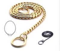 snake chain dog training collar pet show collar heavy duty metal chain p choke dog collars strong silver chrome gold black