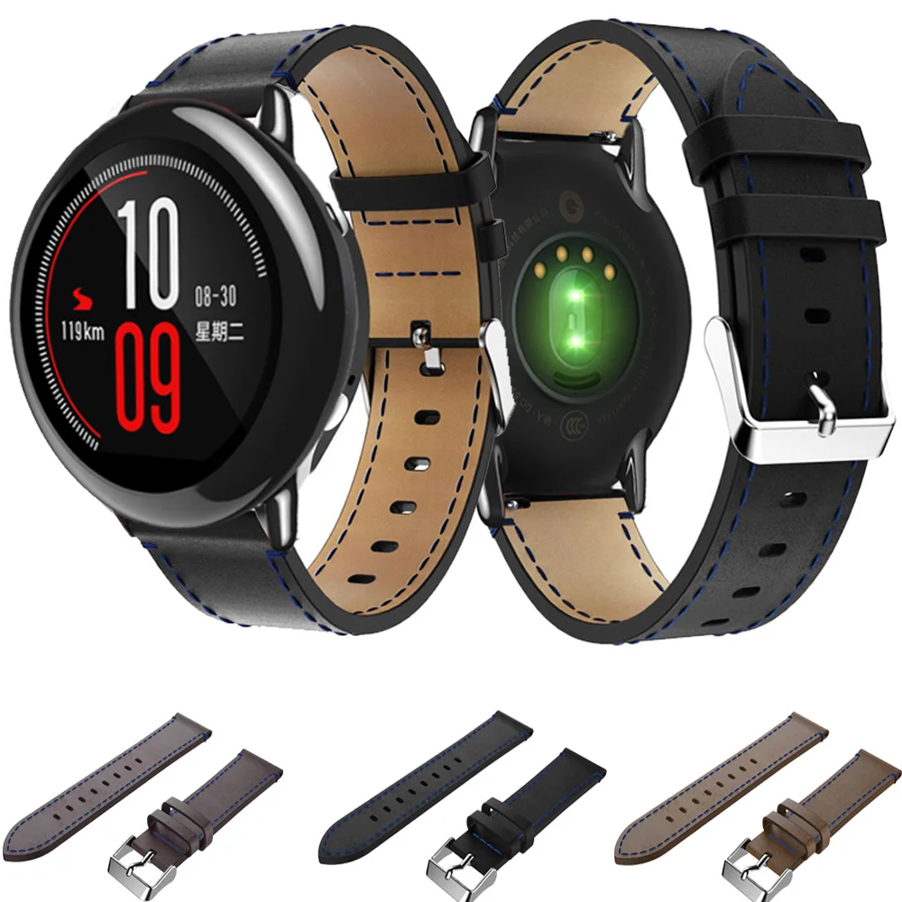 Ремешок из натуральной кожи для Xiaomi Huami Amazfit Stratos Pace 2 2S спортивные Смарт часы