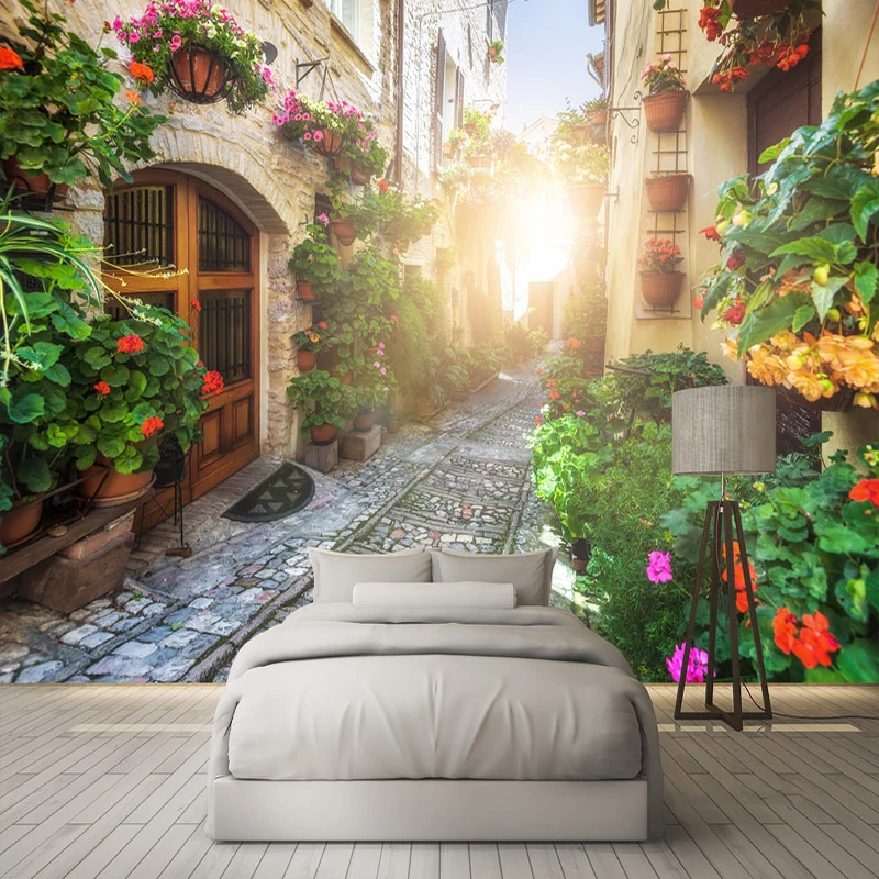 3D фотообои любого размера на заказ Европейский уличный пейзаж фото настенная