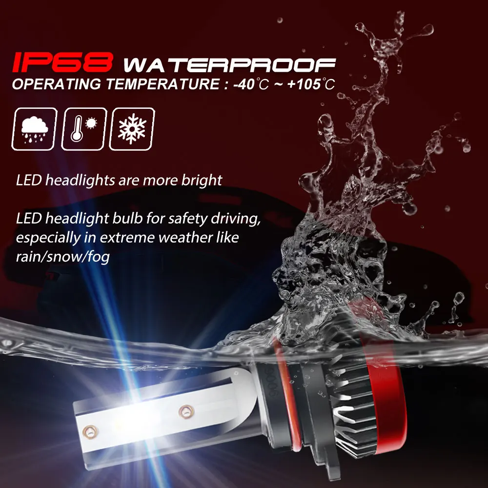 2x автомобильная лампа для Фар H4 LED H7 H1 9005 HB3 9006 HB4 H8 H9 H11 9012 80 Вт 8000LM 6000 К