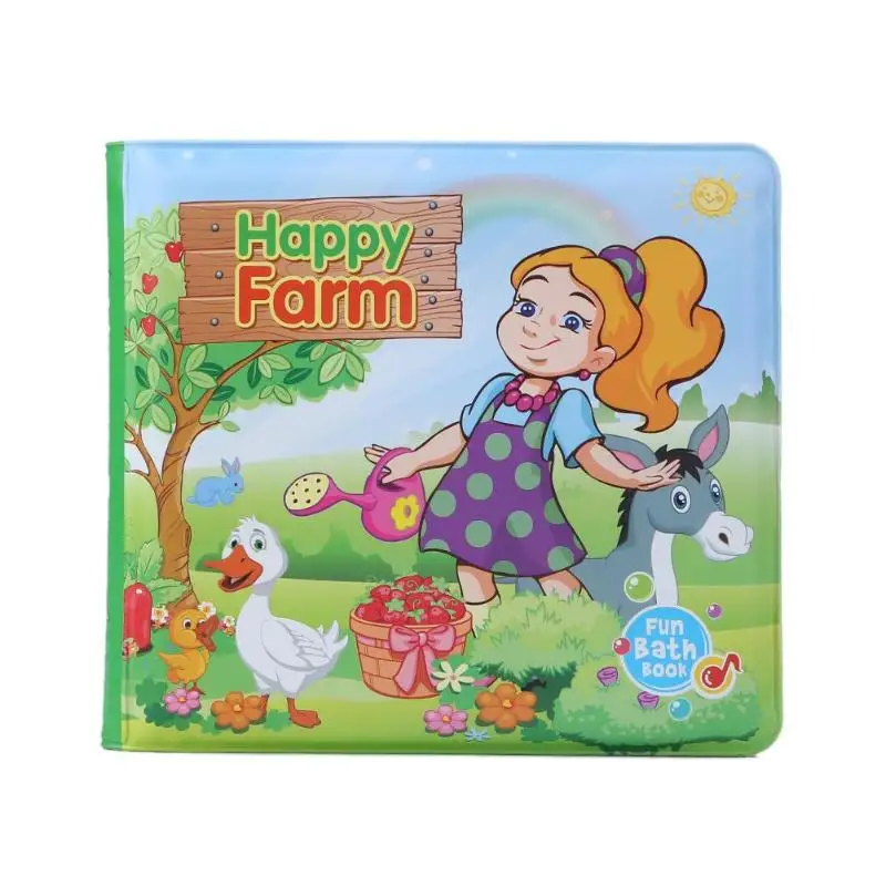 Happy Farm Детская EVA книга для ванны, красочная мультяшная водостойкая игрушка для ванны, встроенная BB Брезентовая игрушка, Игрушки для раннего образования, подарки - Цвет: Happy Farm