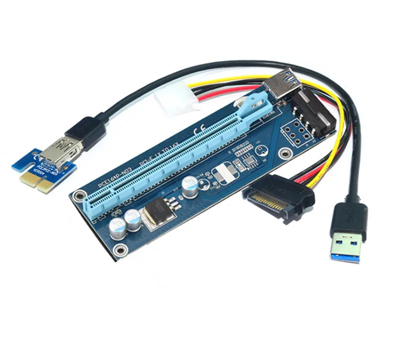 PCI-E PCI E Express Riser Card 1x к 16x USB 3 0 кабель для передачи данных 30 см SATA 15Pin питания BTC Miner