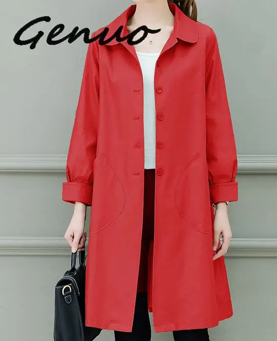 

Women Trench Coat 2019 Spring Autumn New Fashion Female Loose Long Thin Trench Office Lady Wind breaker Business Outerwear Tops