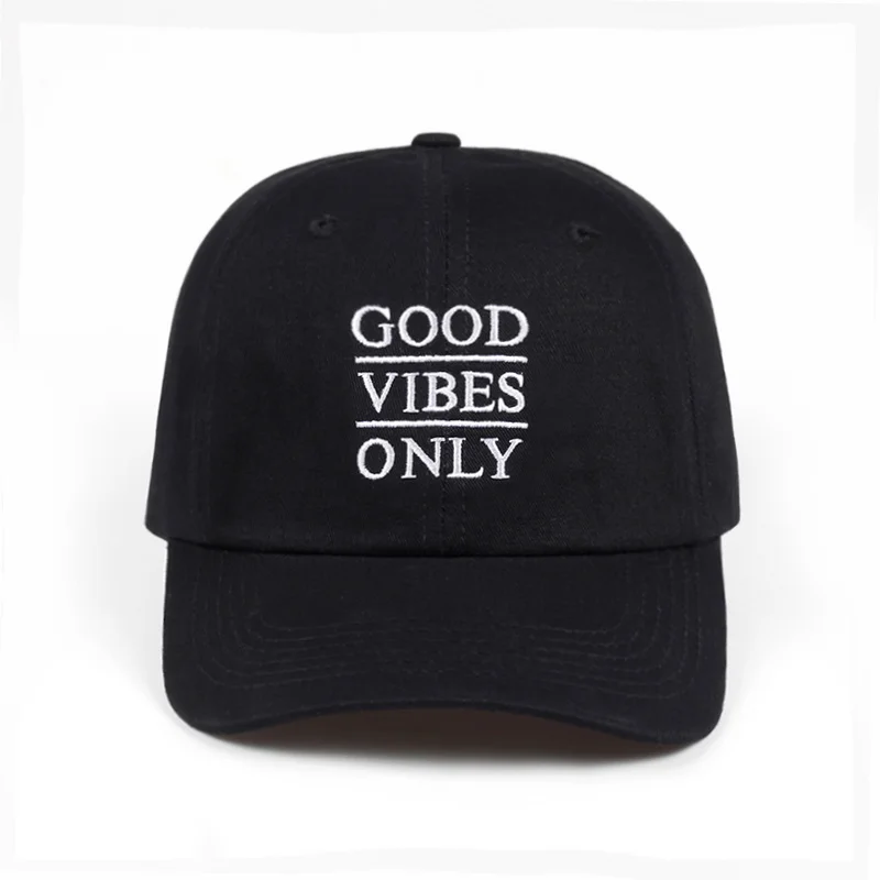 Бейсболка с вышивкой Good Vibes Only для мужчин и женщин хлопковая кепка папы