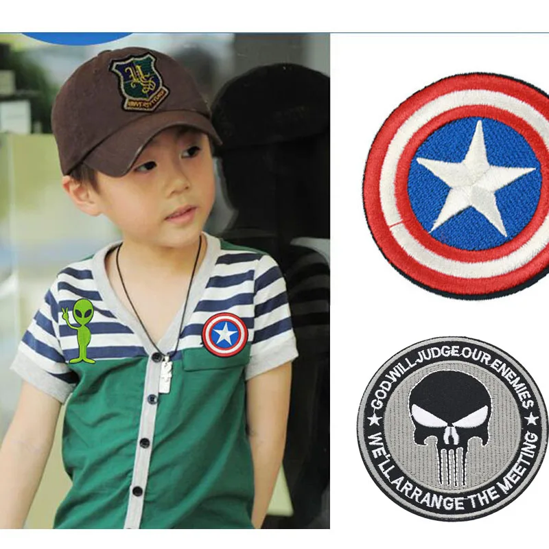 

Punisher Series Embroidery Cloth Stickers Diy Decorative Bag Clothing Back Tape Can Be Seamed Can Be Hot 9.5cm