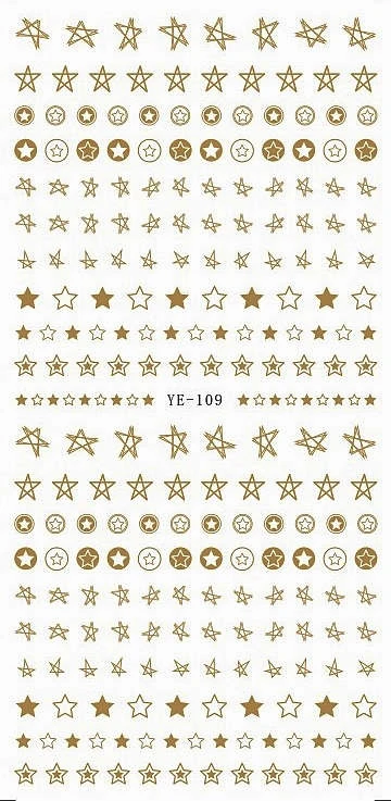 

WATER TRANSFER DECAL NAIL STICKER YELLOW RED BLACK STAR CHAIN YE109-111