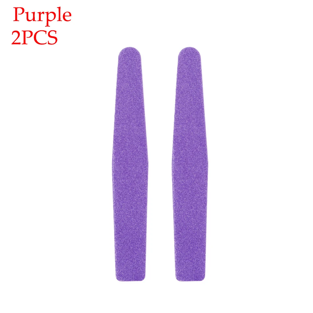2pcs purple 1/2 шт Профессиональные пилки для ногтей буферная Полировка Тонкий полумесяц 100/180 инструменты для красоты ногтей Алмазная губка блок полисоир Ongles - Цвет: 2pcs purple