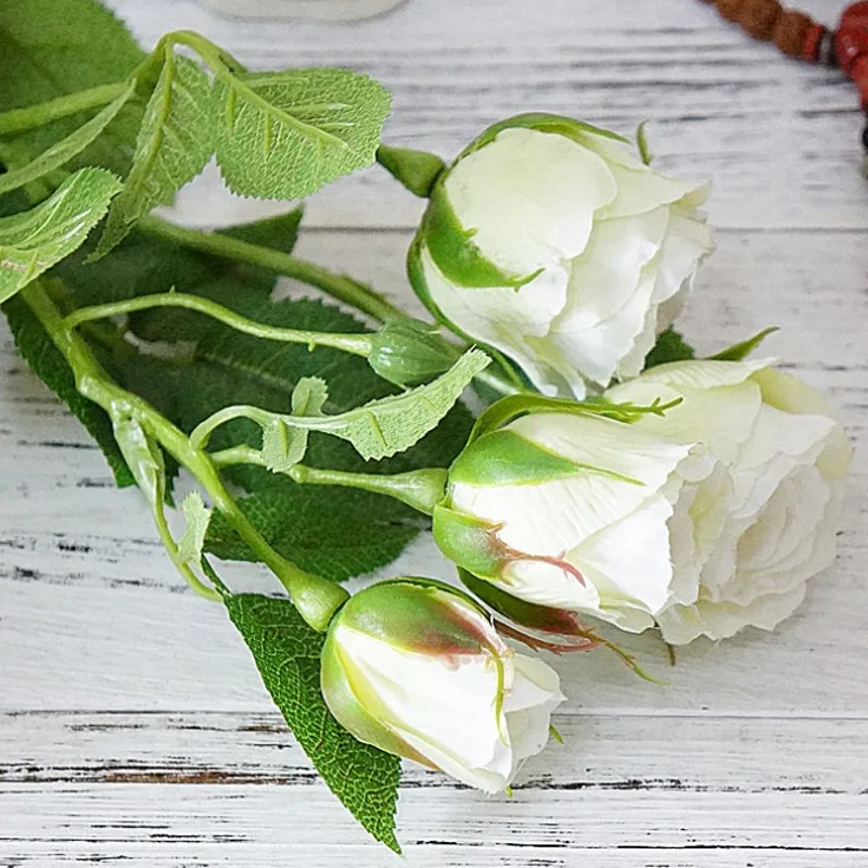 4Heads Artificial rose branch silk+plastic flores Simulation rose flowers for home hotel wedding decoration rose