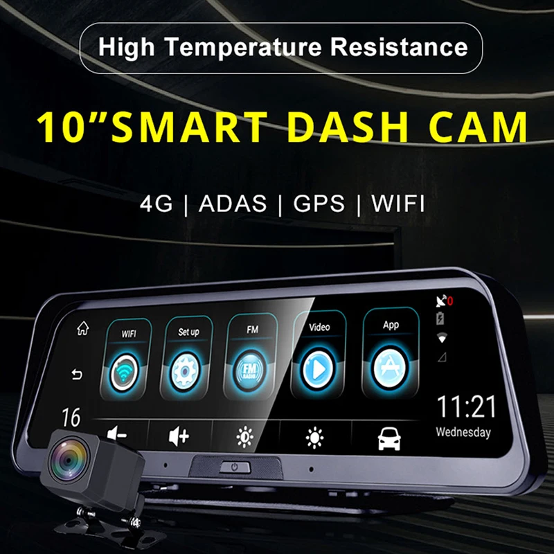 4G Smart Android Mirror 10 &quotАвтомобильный видеорегистратор Камера заднего вида GPS Navi центр