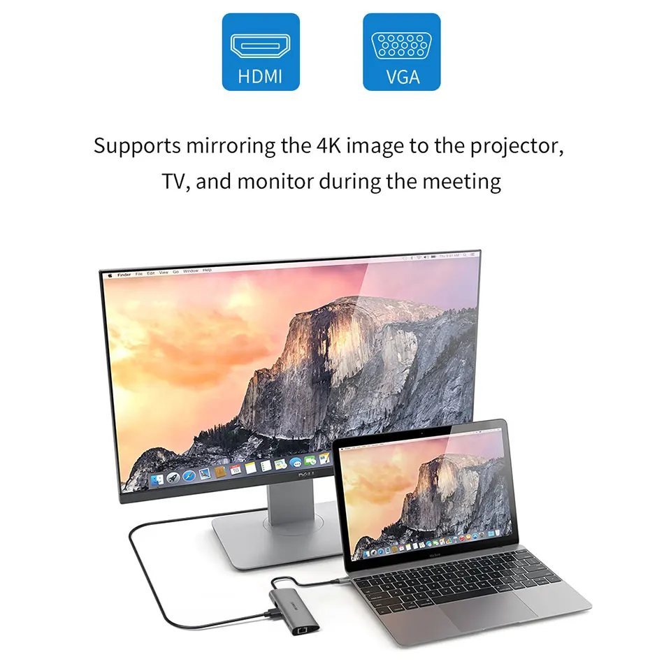 WIWU 11 в 1 мульти usb-хаб для MacBook Pro USB адаптер док-станция для зарядки type-c концентратор HDMI RJ45 VGA USB разветвитель 3,0 USB C концентратор