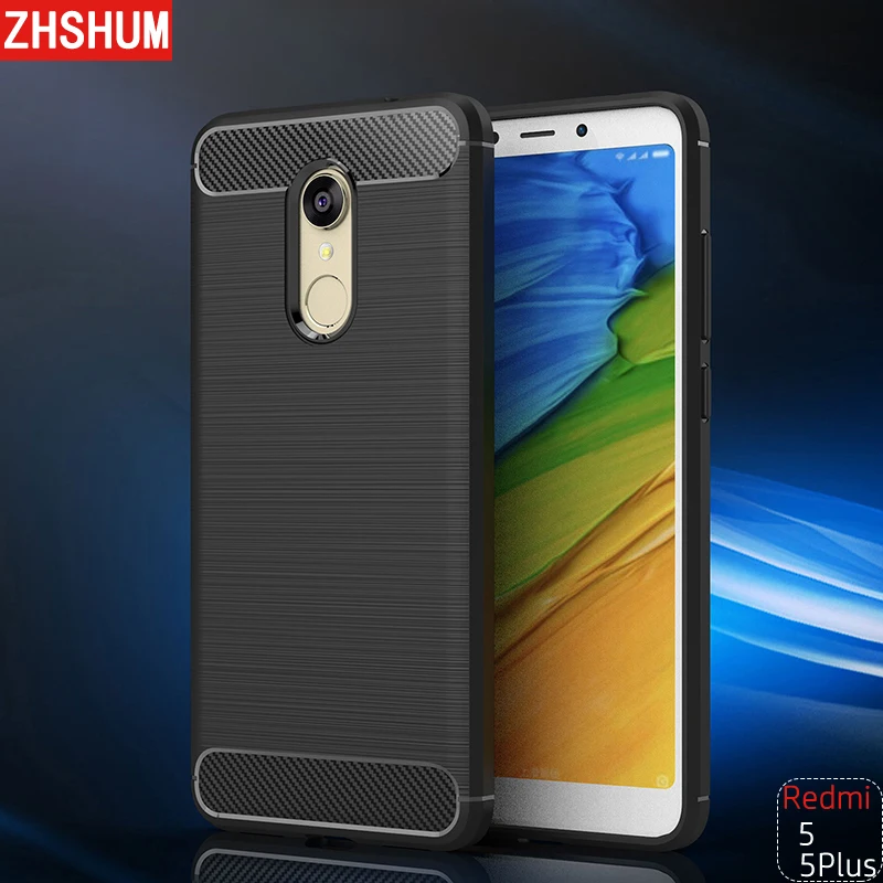 Чехол из углеродного волокна с узором для Xiaomi Redmi 5 Plus мягкий силиконовый чехол