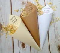 personalized just married wedding rice confetti cones customize wedding confetti toss birthday pocorn candy cones