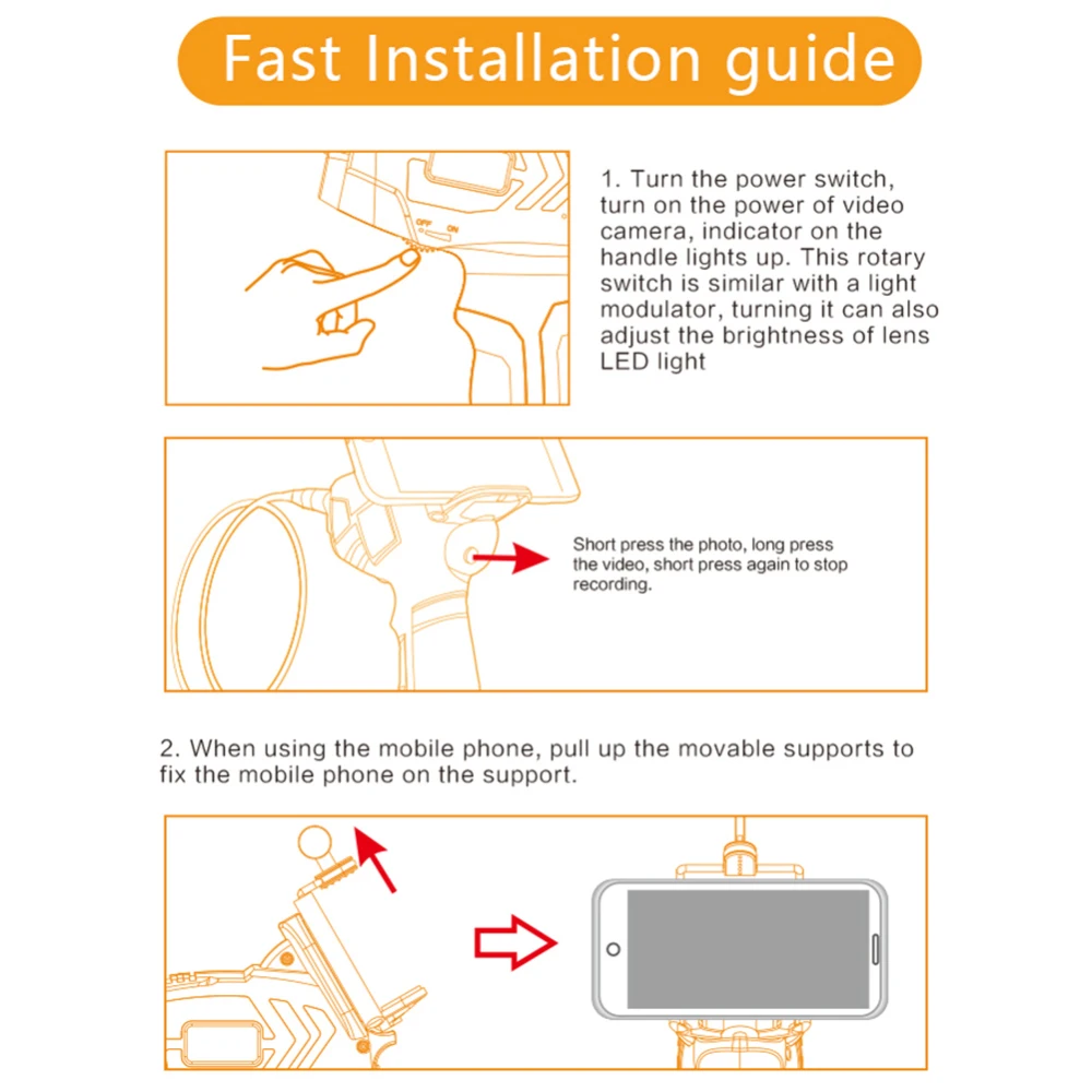 

Industrial Endoscope 1080P Inspection Camera for Auto Repair Tool Handheld Wifi Endoscope with 6 LEDs