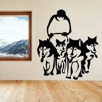 new arrive husky dog huskies sled vinyl wall art sticker decal personalized home decor wall sticker mural 3 sizes