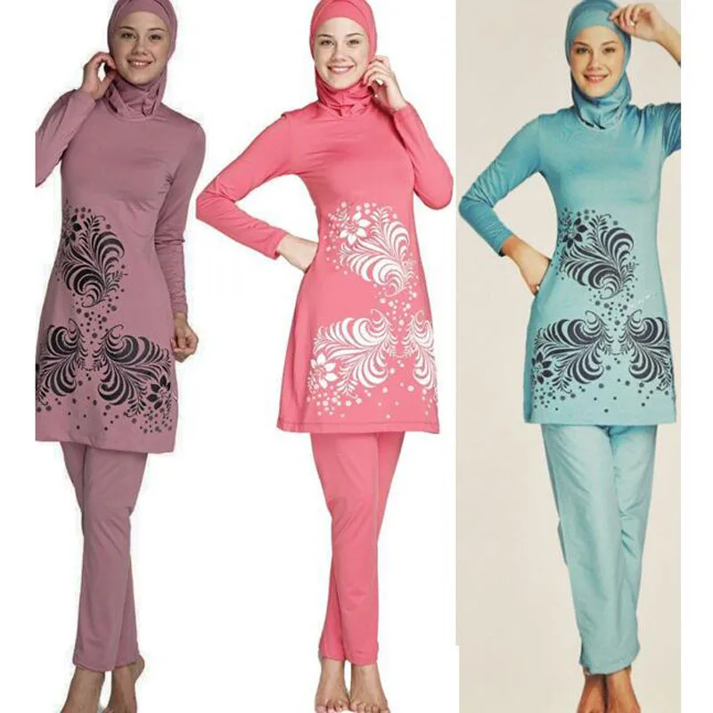 Hijab мусульманские купальники из 2 предметов женская одежда для плавания с