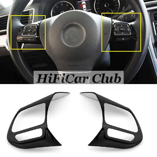 Многофункциональная накладка на руль Наклейка Черная для VW Golf 6 Mk6 Jetta 5 Mk5 Passat CC Tiguan