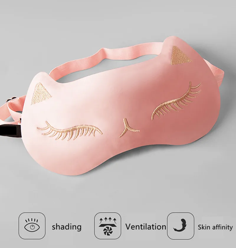 Модная 3D маска для сна с кошачьим лицом, маска для сна, маска для глаз, покрытие для век, повязка для глаз, для женщин и мужчин, переносная повязка на глаза, дорожная повязка на глаза