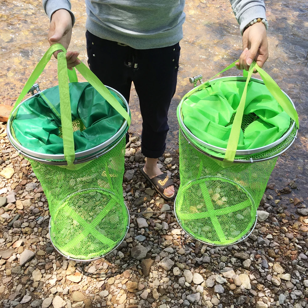 

SIECHI Aluminum Alloy Fishing Bait Fyke Net fishing net Universal Location Fish Cage holder With bag