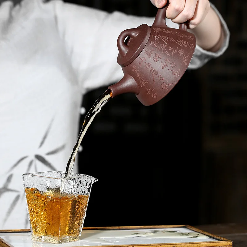 Исин Полный ручной темно-красный эмалированный керамический чайник Оверлорд камень барабан чайник кунг-фу чай есть подарок товары