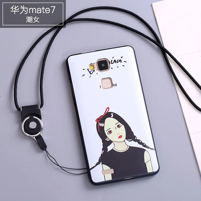 Чехол для Huawei Ascend Коврики 7 чехол силиконовый мультфильм милый Краски девчушки