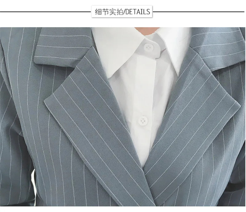 Work Fashion Pant Suits 2 Piece Set for Women Double Breasted Striped Blazer Jacket &amp Trouser Office Lady Suit Feminino 2018 | Женская