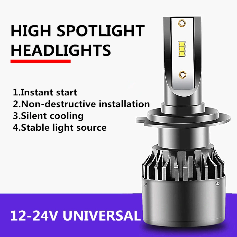 Новинка 2019 2 шт Светодиодные Автомобильные фары H1 H4 H7 H11 9005 9006 9012 6500K 8800LM