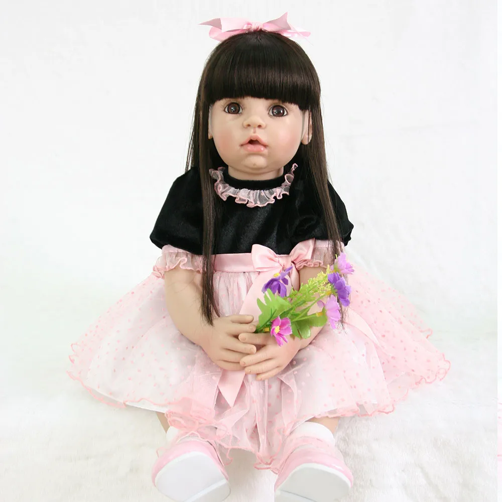 New 60cm Silicone Reborn Babies Lifelike Toddler Angel Baby Bonecas Girl Doll Bebe Brinquedos Toys For Kids Gift | Игрушки и хобби