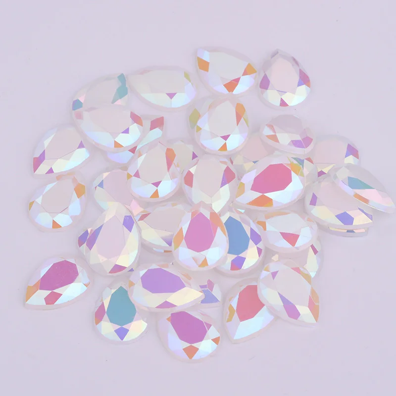 JUNAO 10*14 мм 13*18 фотоэлементы Аквамарин Стразы AB кристалл с плоской задней стороной