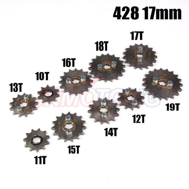 428 10-19 зуб 17 мм ID передняя Звездочка двигателя для tomp YCF Upower Dirt Pit Bike ATV Quad Go Kart мопед Багги скутер мотоцикл