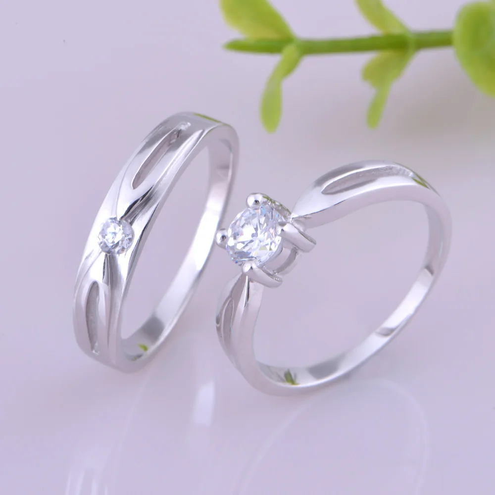 Romantic Couple Rings CZ Nice Exquisite Wedding Anniversary For Lovers Plated Gold Jewelry J041 | Украшения и аксессуары