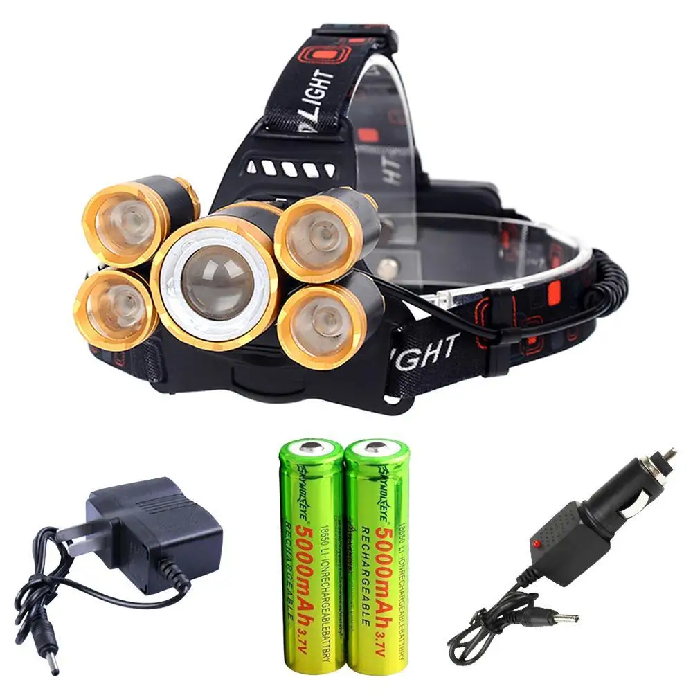 10000LM T6 LED перезаряжаемая USB фара Zoom фонарик для рыбалки + 2X18650 батарея