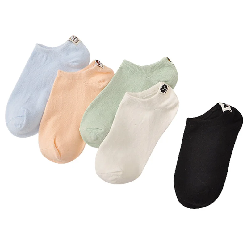 

5 Pairs Women Ankle Socks Summer Spring Breathable Female Socks Cute Girl Art Sock Meias Cartoon Animals Happy Funny Sox Hosiery