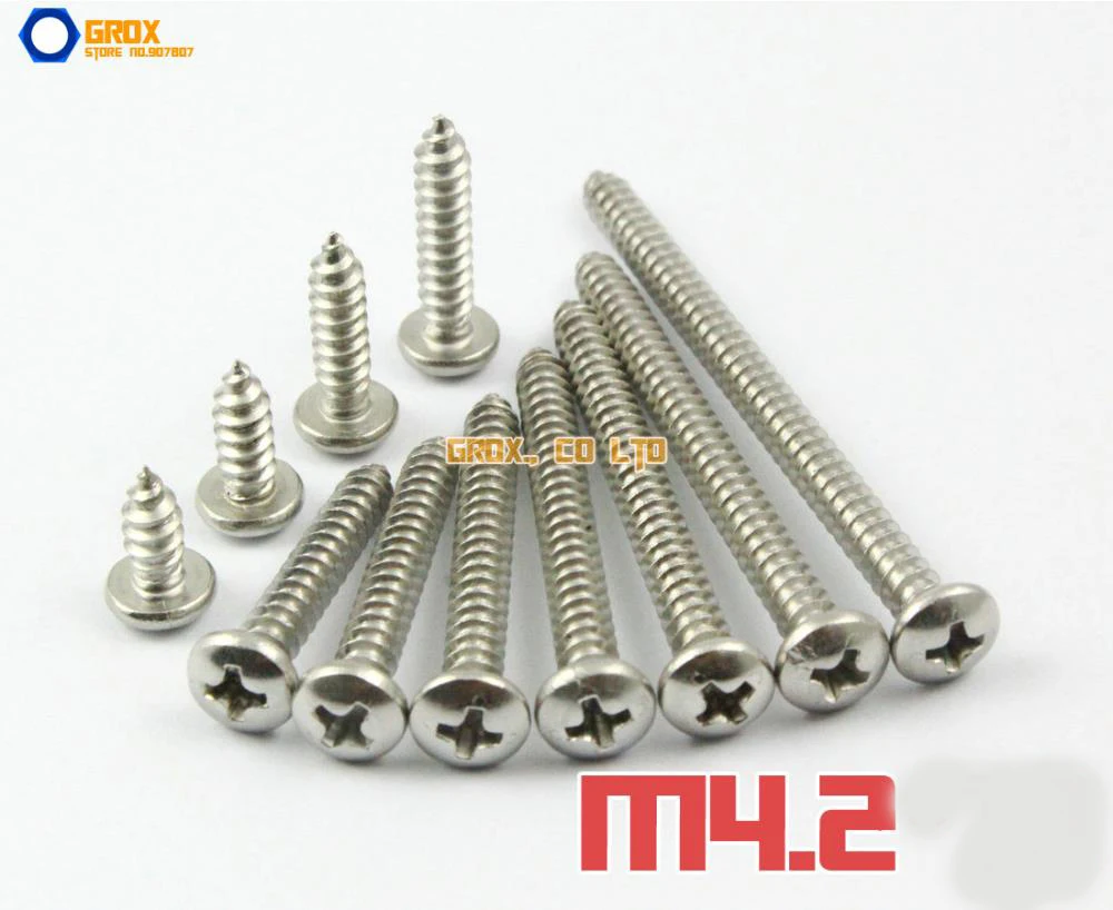 M4.2 304 Stainless Steel Phillips Pan Head Self Tapping Screws