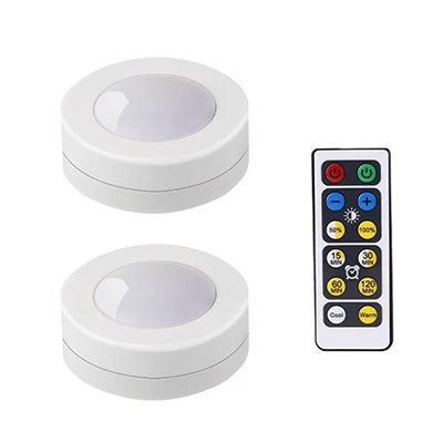 2 lamp 1 controller Светодиодный светильник, светильник под шкаф, двойной белый, беспроводной, с регулируемой яркостью, сенсорный датчик, светодиодный светильник, батарея, пульт дистанционного управления для кухонного шкафа - Цвет: 2 lamp 1 controller