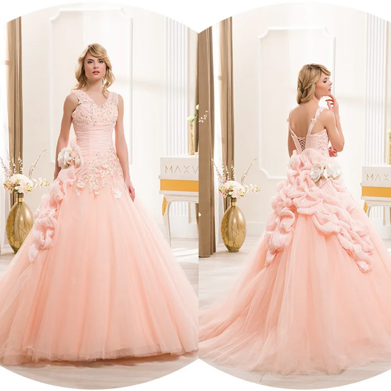 Lace backless wedding dresses 2015 Hot design Sexy Deep V Neck Luxury Crystal Wedding Gowns Flower Applique vestido de noiva|gowns to wear a