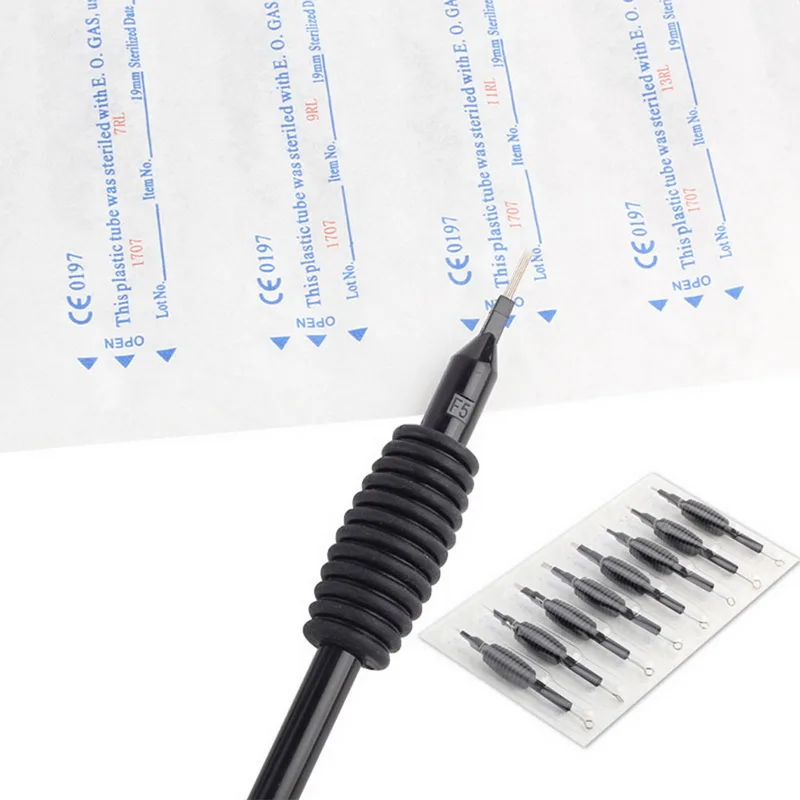 5 шт Новые черные одноразовые тату трубы показанные стерилизованные смешанные