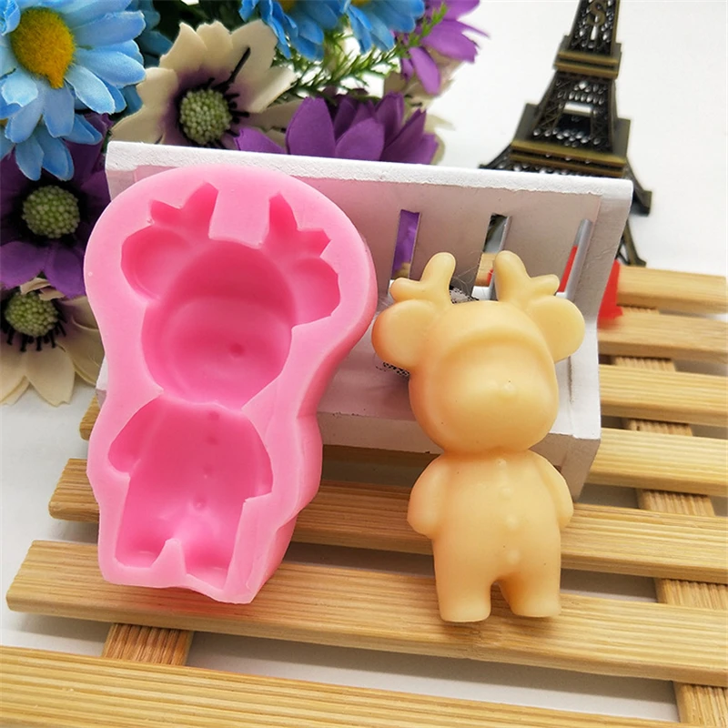 3D силиконовая форма маленькая в форме оленя серия Рождественское украшение