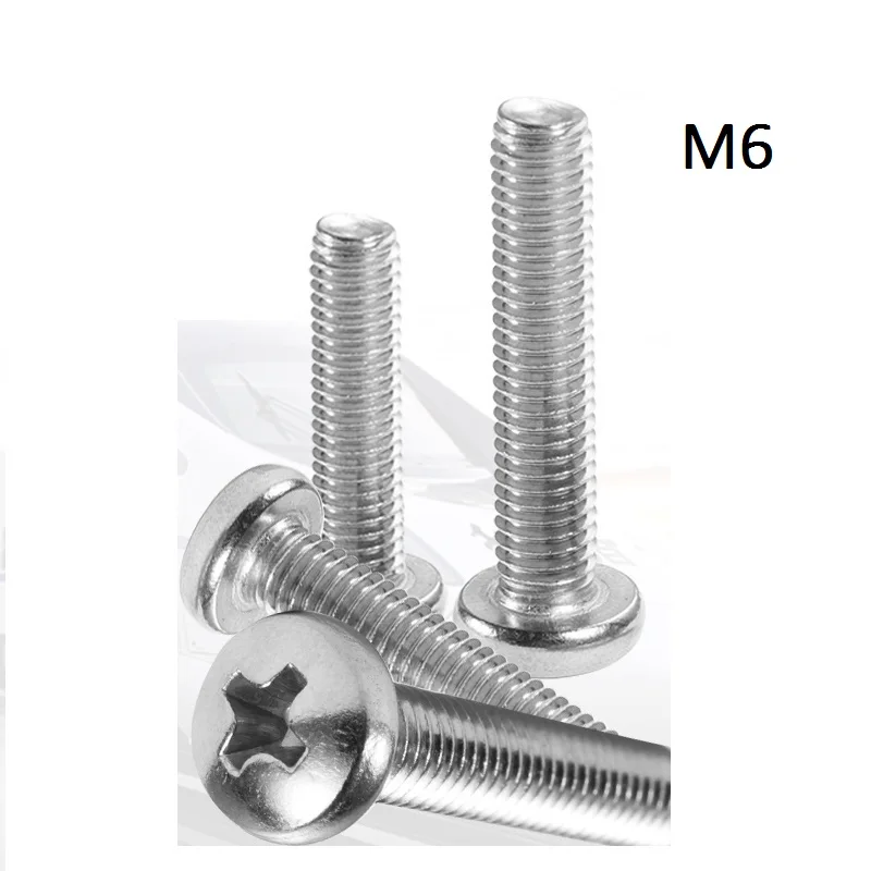 304 нержавеющая сталь крестообразные углубленные винты с круглой головкой M6x8 10 12 14