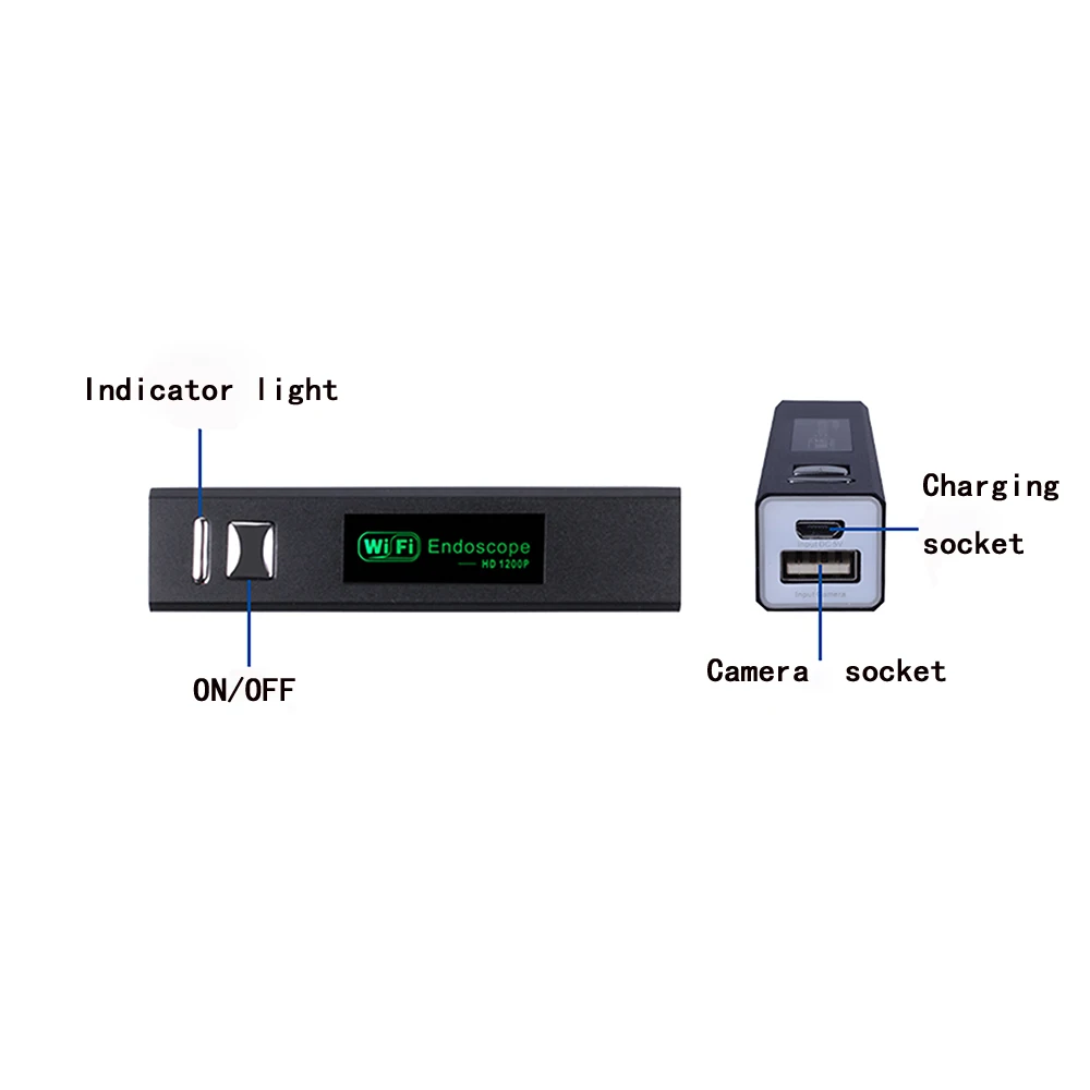 Wi-Fi эндоскоп HD 1200P 1-10 м с мягким проводом IP68 водонепроницаемая камера-бороскоп для