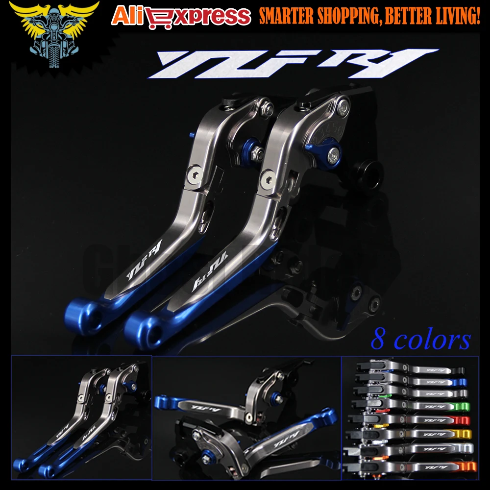 Лазерный Логотип (YZF R1) синий + титан 8 видов цветов ЧПУ Складной Выдвижная