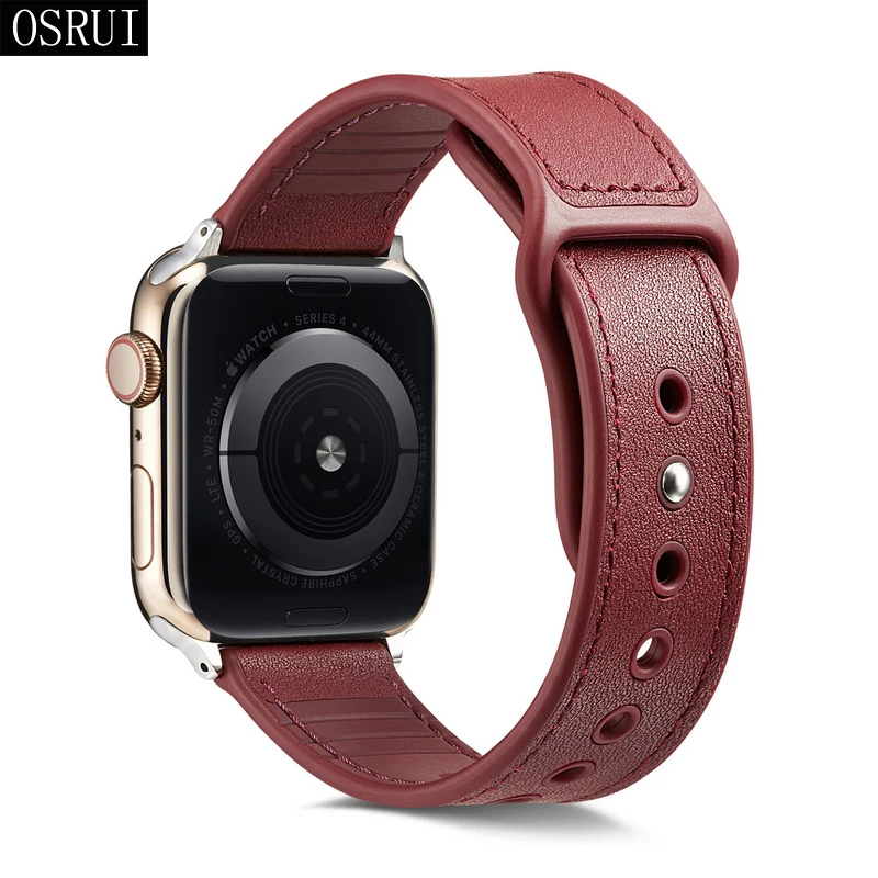 Кожаный ремешок для Apple watch 4 band 44 мм 40 correa iwatch серии 3 2 42 38 наручный ремень браслет
