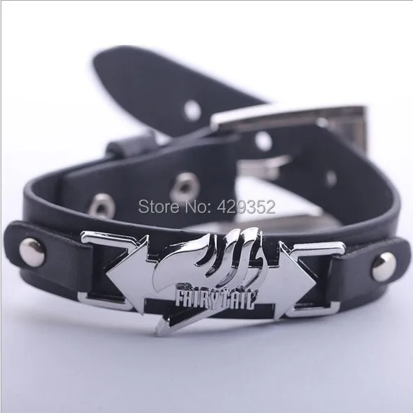 Оптовая продажа 10 шт./лот анимация Фея Хвост Логотип кожаный сплав браслеты
