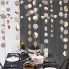 4 м 58 штук шампанского круглые гирлянды в горошек, розовое золото, бумажный круглый баннер для вечеринки в честь Дня Рождения, декоративные принадлежности, свадебная подвесная гирлянда