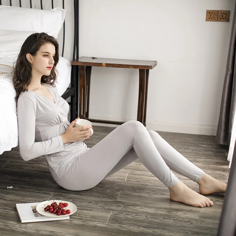 Women Clothes Set 4 SLAIXIU комплект одежды для беременных женщин для послеродового материнства; Ночное Белье для беременных женщин; пижамы; Одежда для беременных; Всесезонная одежда - Цвет: Women Clothes Set 4