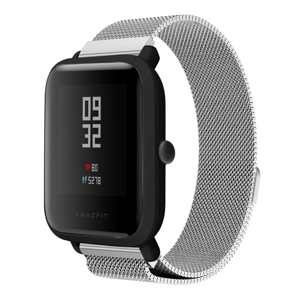 Магнитный ремешок Milanese для Xiaomi Huami Amazfit Bip Pace Lite Смарт часы браслет из нержавеющей
